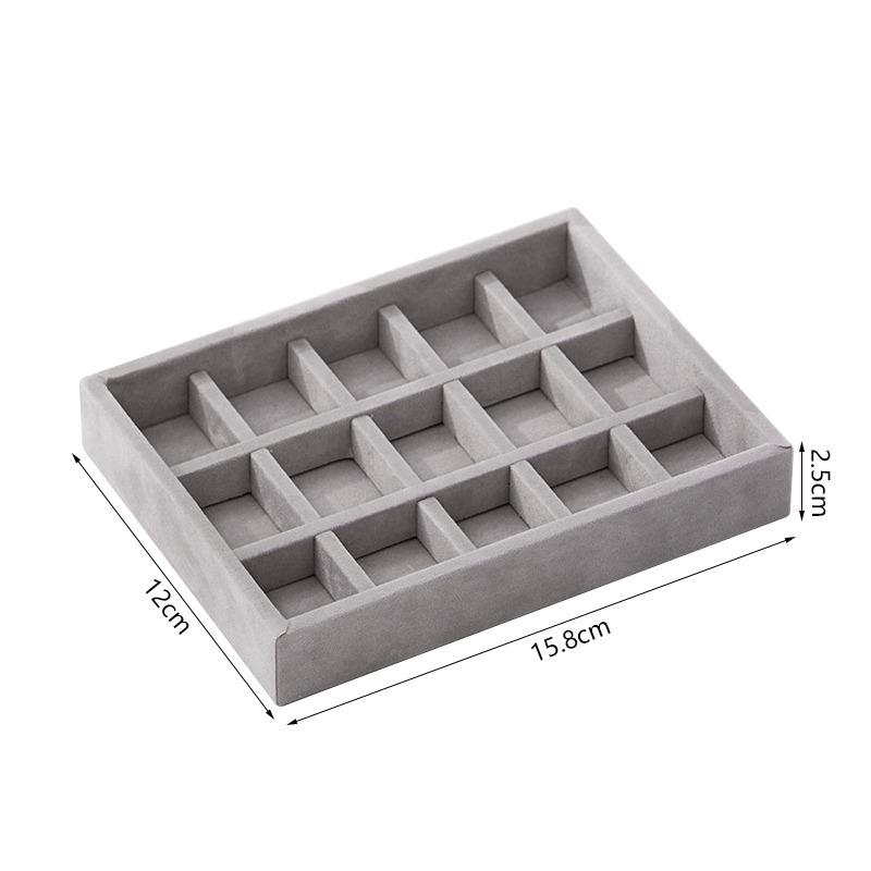 Velvet Jewelry Display Tray Case Stackable Exquisite Jewellery Holder Portable Ring Earrings Necklace Organizer Box S