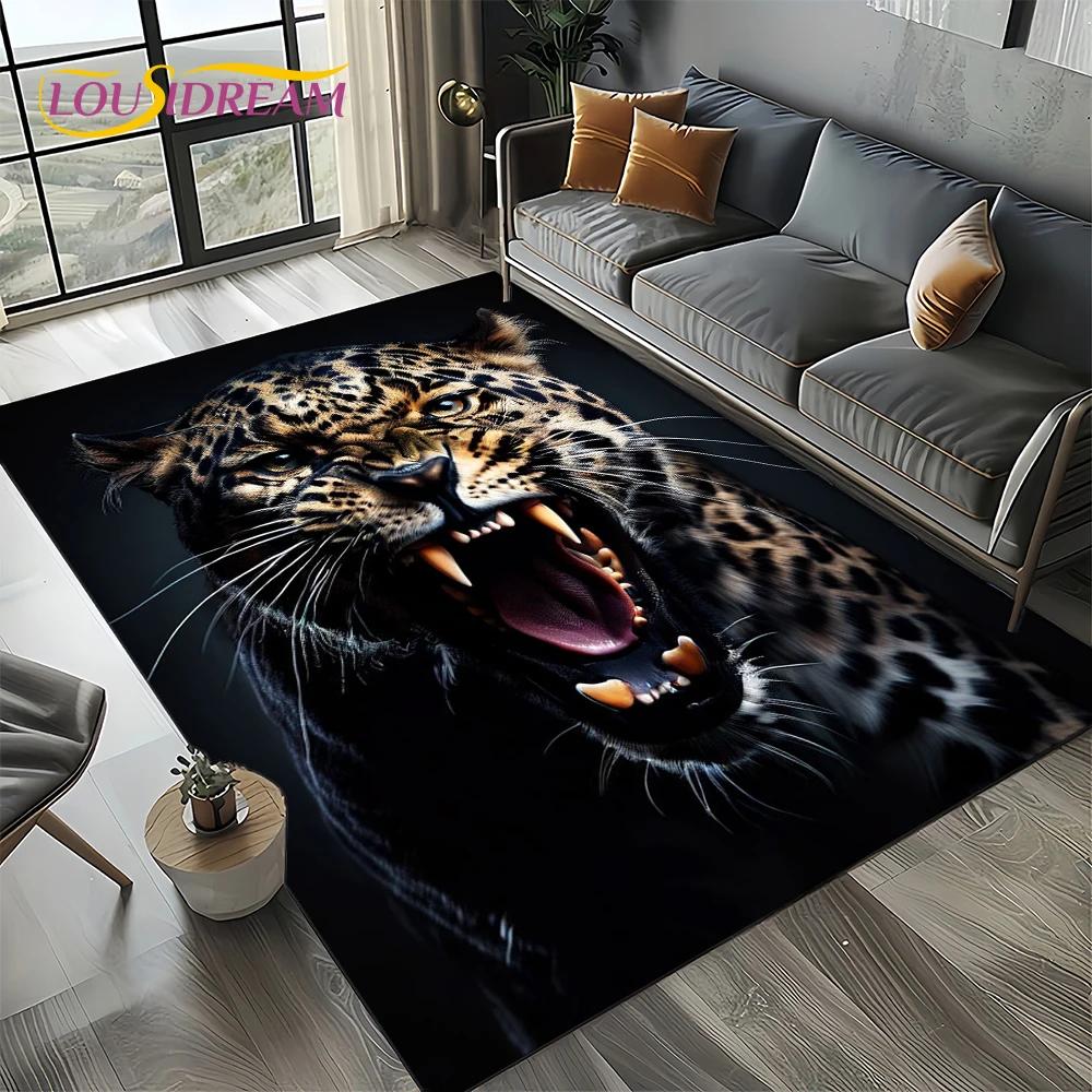 27 Style New Fierce Tiger Lion Leopard Beast Animal Wildlife Cartoon Carpet Rug for Living Room Bedroom Sofa,Non-slip Floor Mat