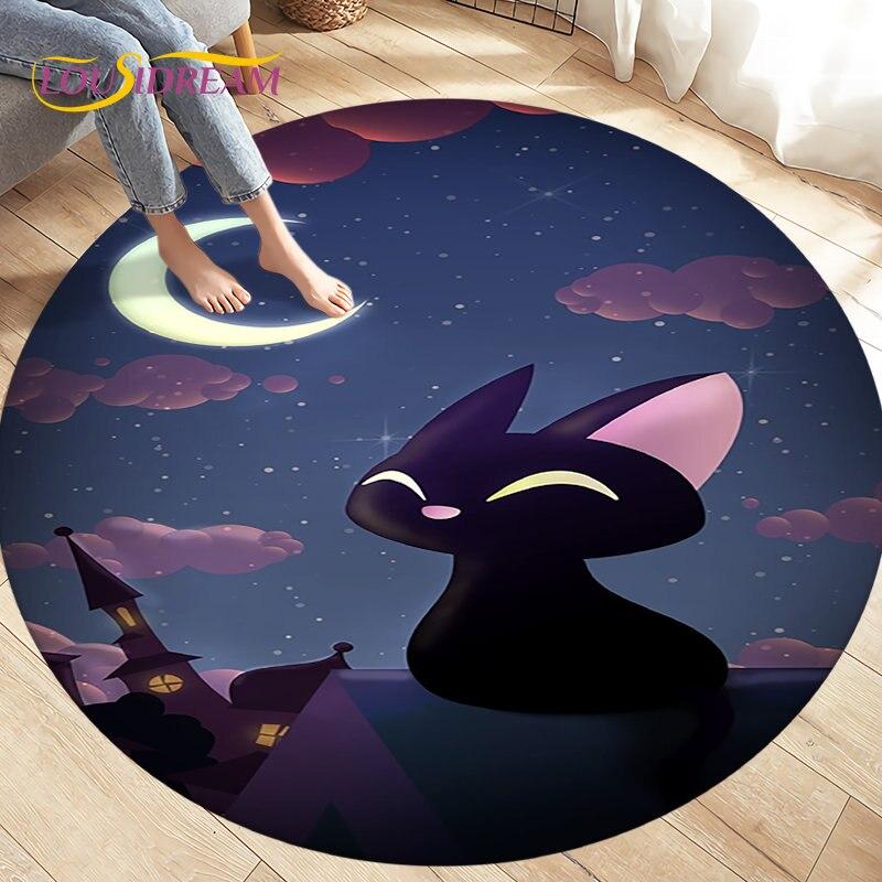 3D Cartoon Cute Cat Area Rug,Round Carpet Rug for Living Room BedRoom Sofa Chair,Kids Play Crawl Soft Non-slip Floor Mat Gift