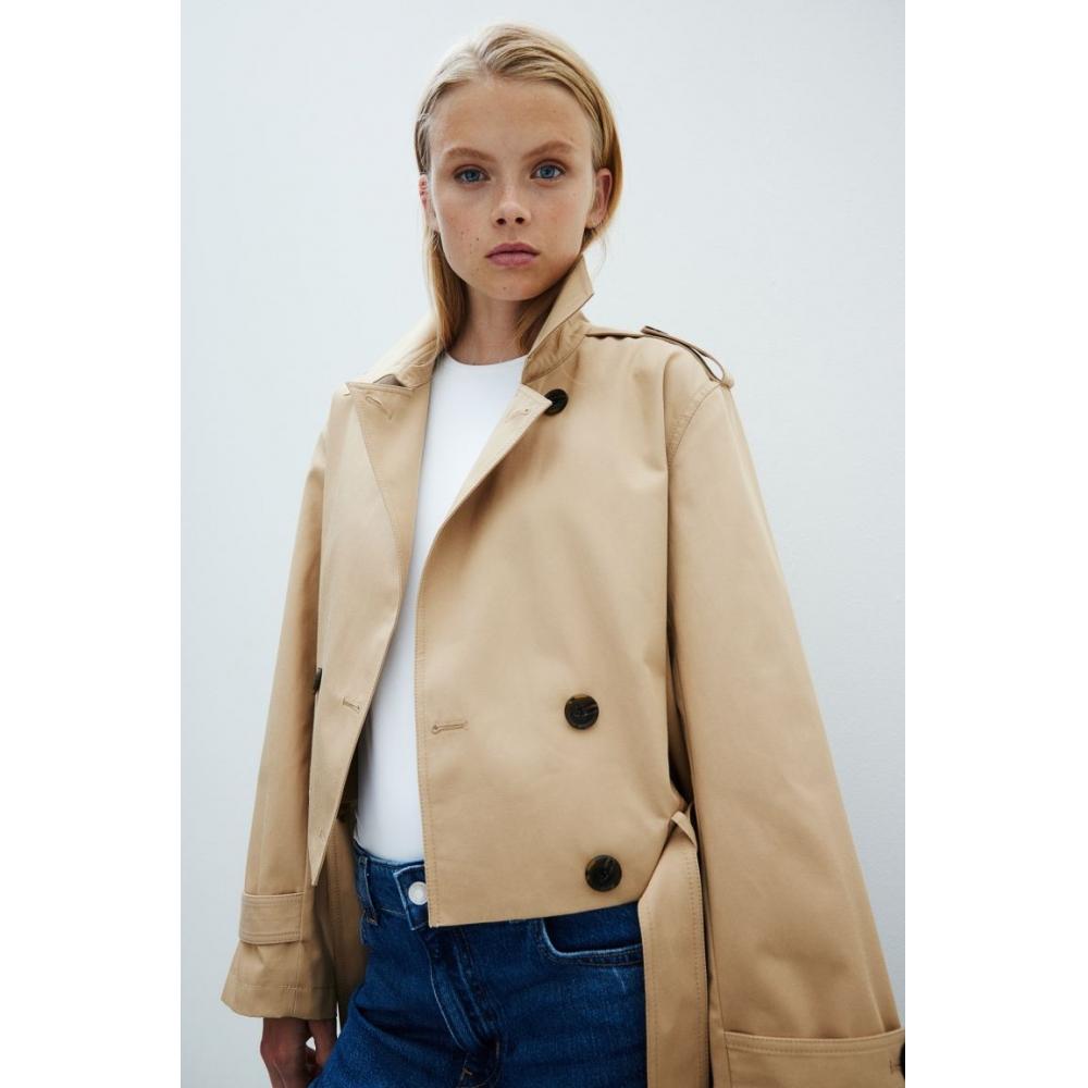 

H M half trench coat beige
