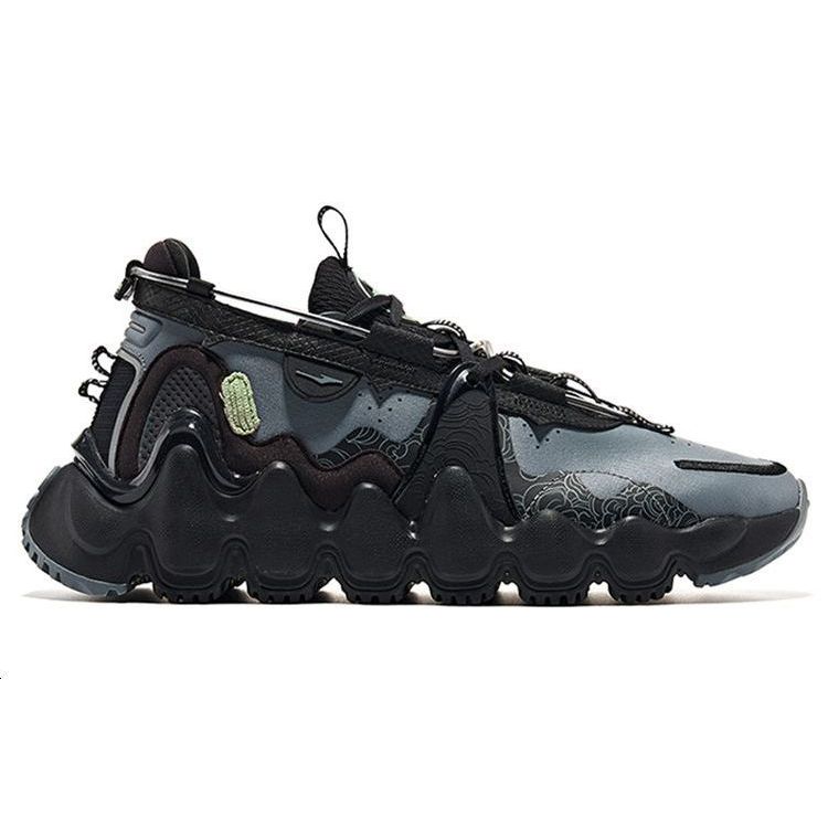 Hongxing Erke Wangyue Trendy Comfortable Shock Absorbing Wear Resistant Low Top Sports Casual Shoes Men Sneakers Black Gray 51122402026-004