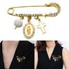 Elegant Crucifix Hollow Out Brooch For Women And Men Fashion Jewelry Accessory With Zinc Alloy Materials