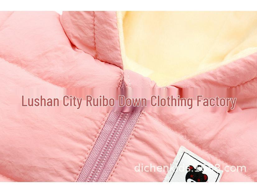 Autumn/Winter Hooded Down Cotton Kids' One-Piece Suit: Infant/Toddler Boys & Girls