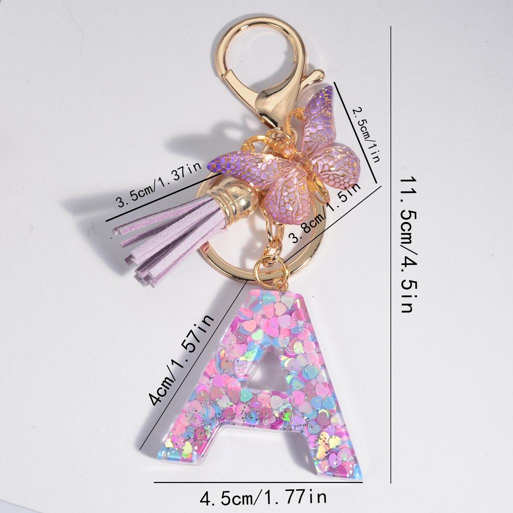 Schmetterling Brief Schlüsselanhänger Anhänger Schlüsselanhänger, Mädchen Accessoires, Schultaschenanhänger