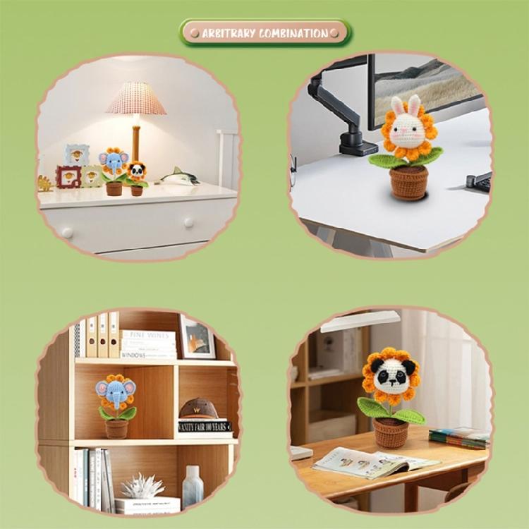 DIY Crochet Craft Set Crochet Pot Plant Kits with Crochet Hook, Yarns, Needle