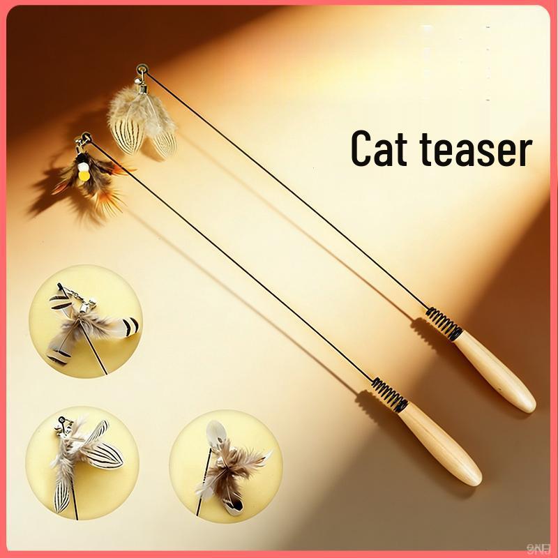 Cat Teaser Insect Feather Replacement with Stick Handle Other toys