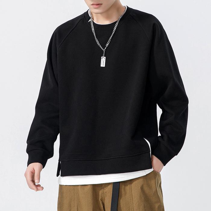2025 Herbst/Winter Trendiger Schwerer Herren-Kapuzenpullover im Fake-Zweiteiler-Look - Lässig Locker Rundhals Langarm