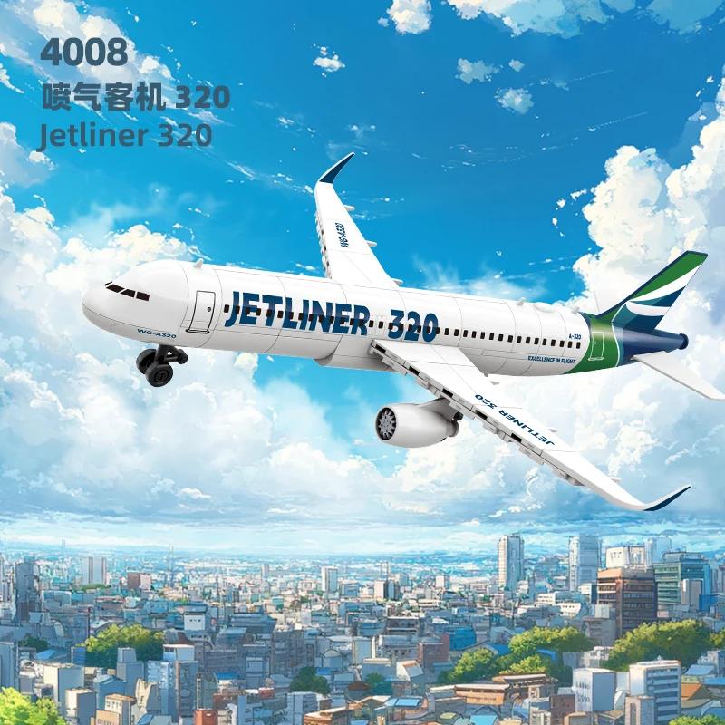 NEW France 320 Aircraft Model Building Blocks Jet Liner Airbus Technical Creative Plane Bricks City Toy Children Gift