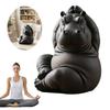 Hippo Yoga Figurine Multi-Purpose Meditation Hippopotamus Statue Creative Animal Yoga Ornament Living Room/Bedroom Decoration