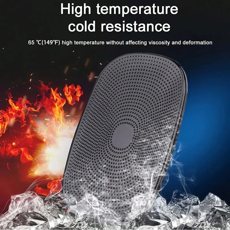 1 stk Bil-sklisikre matte Magic Anti-Slip Skyvesikker Pad Dashboard Sticky Dash selvklebende Mobiltelefon Mobilholder Svart Silikon