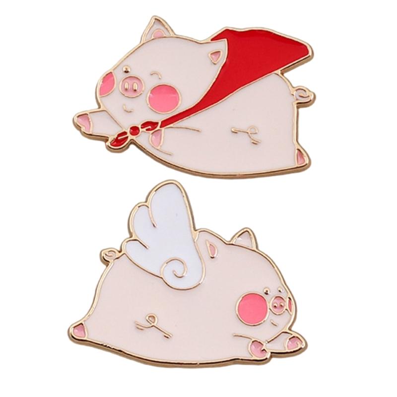 Animal Brooch Pin Cartoon Enamel Lapel Pin Clothing Jewelry Flying Pig Brooch Animal Pin Suitable for Daily Party Wear