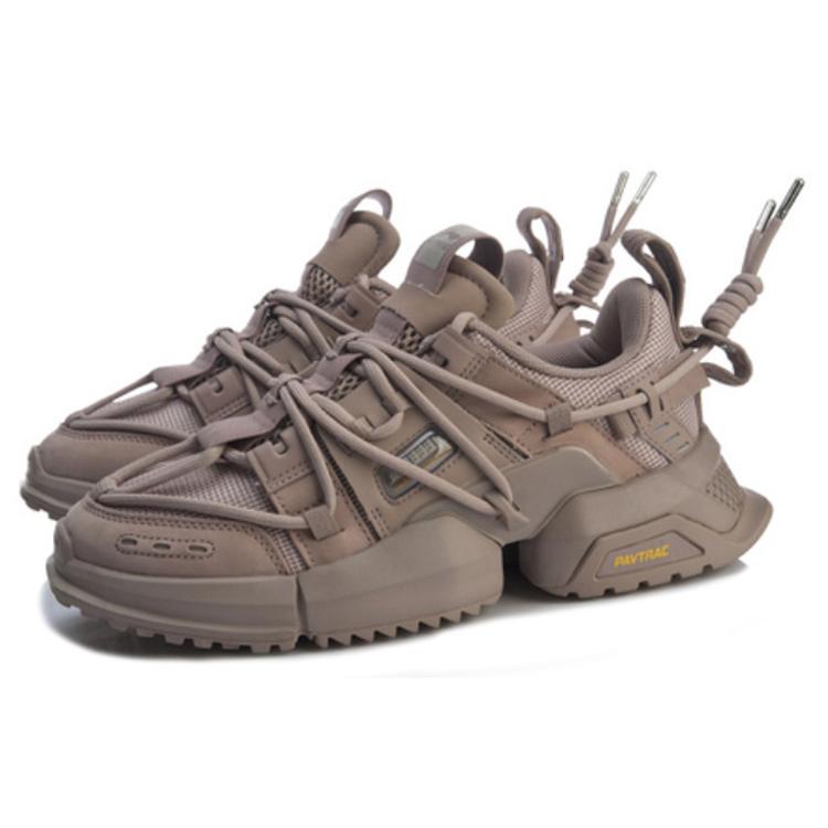 Li Ning Pan Gu Cushioning Slip Resistant Abrasion Resistant Low top Sports Casual Shoes Men's Khaki AGLP075-8