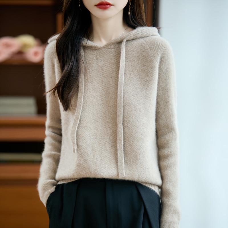 Women's cashmere sweater Qinghe cashmere 30% cashmere 70% wool autumn and winter pullover warm and fashionable