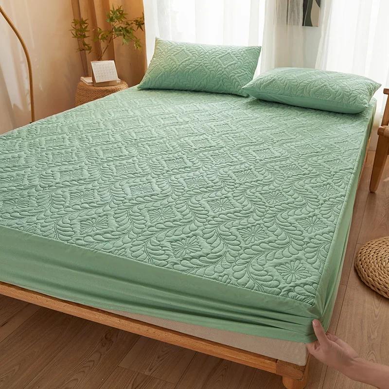 Waterproof Fitted Sheet Quilted Mattress Cover Mattress Protector for Old Child Twin Full Quuen King Size (No Pillowcase)