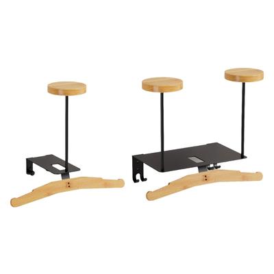 Premium Aluminum And Bamboo Wood Helmets Support Wall Mount For Bike Gear Storage In Garage Or Home