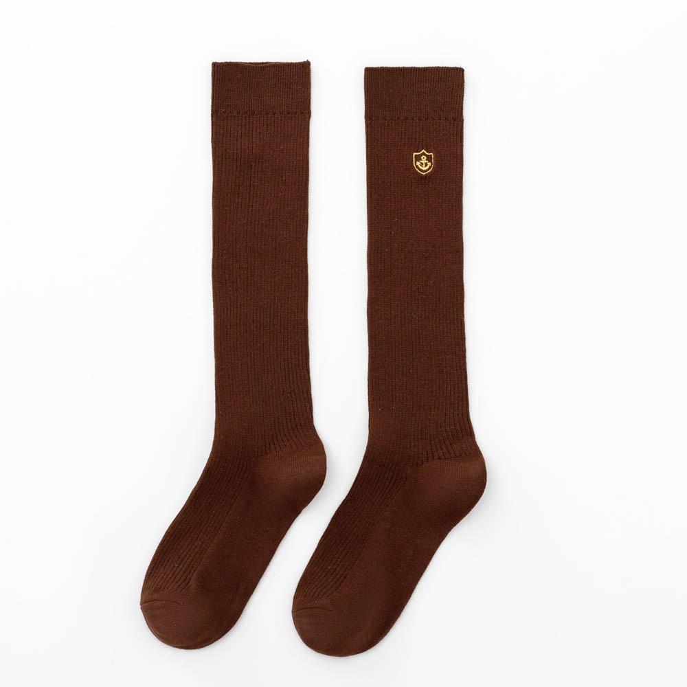 

Длинные гольфы до колена, Высокие носки, Хлопковые однотонные носки до икры, Вышитые носки до середины икры, Ретро студенческие носки, Длинные носки 1 pair