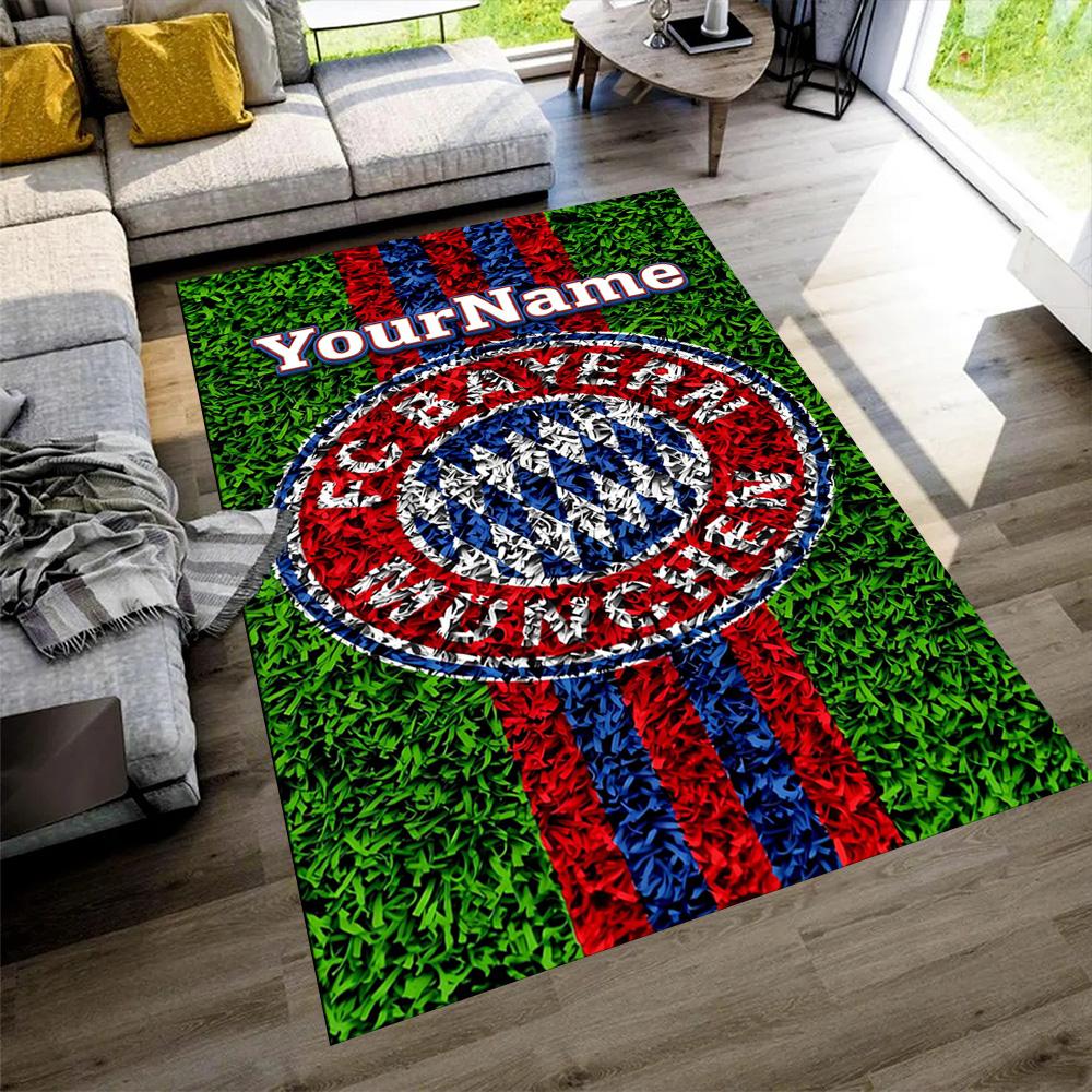 Bayern Munich Customize Your Name Carpet Design for Playrooms Entryway Bedrooms Study room Antislip Carpet Anime Office Decor Birthday/Christmas Gift