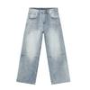 MTLCLOTHES Men's Clothing | Cleanfit Vintage Wash and Drop Jeans Men's Loose Wide Leg Straight Pants