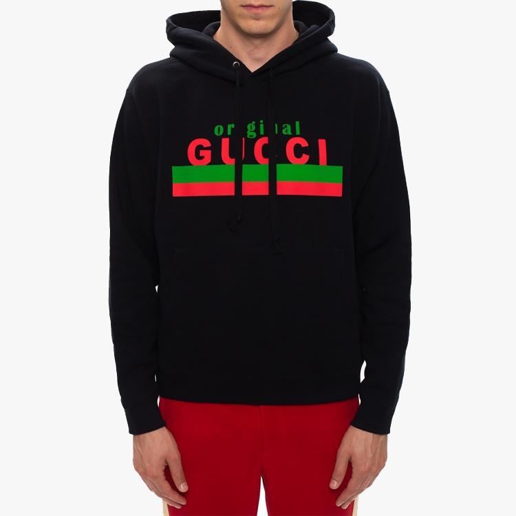 Gucci Logo Graphic Hoodie 'Black' Men's 626989-XJCOR-1082