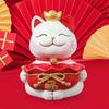 Lucky Cats Statue Ornament Sundries Container Creatives Resin Figurine Tabletop Organizer Jewelry T