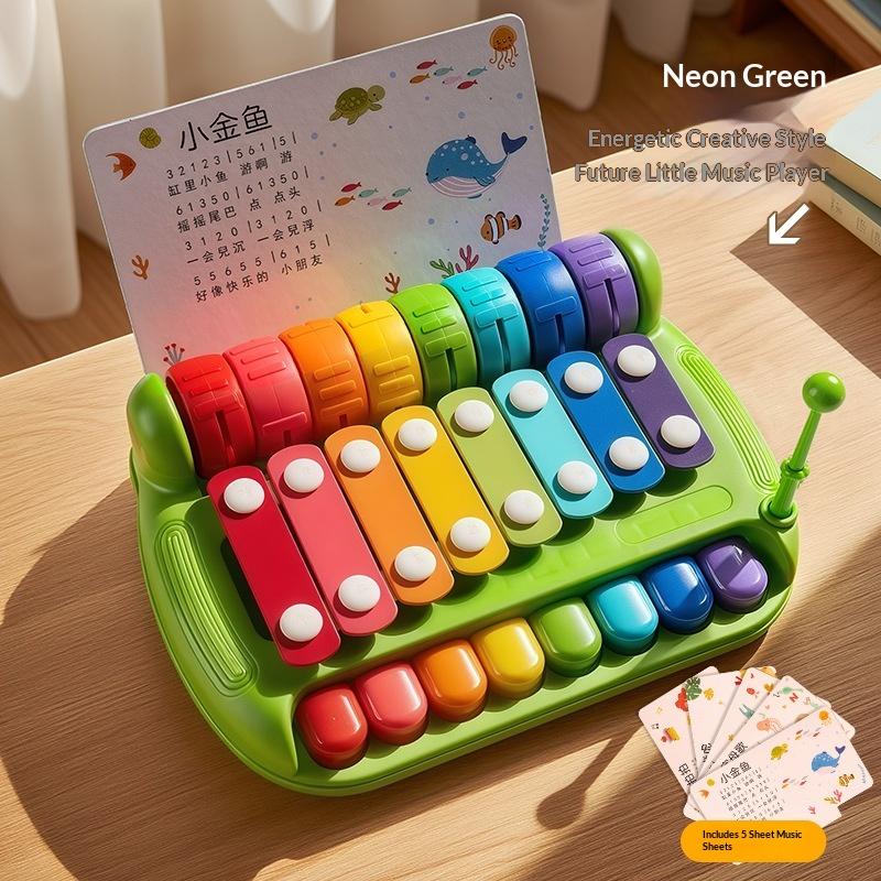 8 Tone Baby Musical Instrument Toy 3 in 1 Multifunctional Hand Piano for Toddler Early Learning Playtime