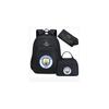 (Black Manchester City) Football Star Peripheral Backpack Student Schoolbag Three-piece Lunch Bag Pencil Bag Children Men's Style