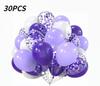 30pcs 10 Inch Multi-color Latex Balloons Set for Birthday Wedding Engagement Anniversary Bachelorette Bridal Shower Decoration