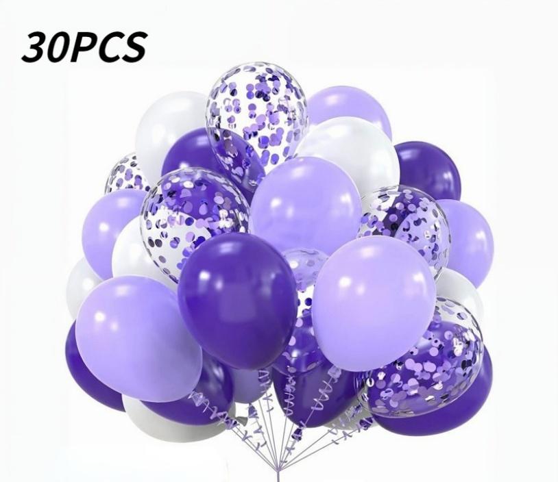 30pcs 10 Inch Multi-color Latex Balloons Set for Birthday Wedding Engagement Anniversary Bachelorette Bridal Shower Decoration