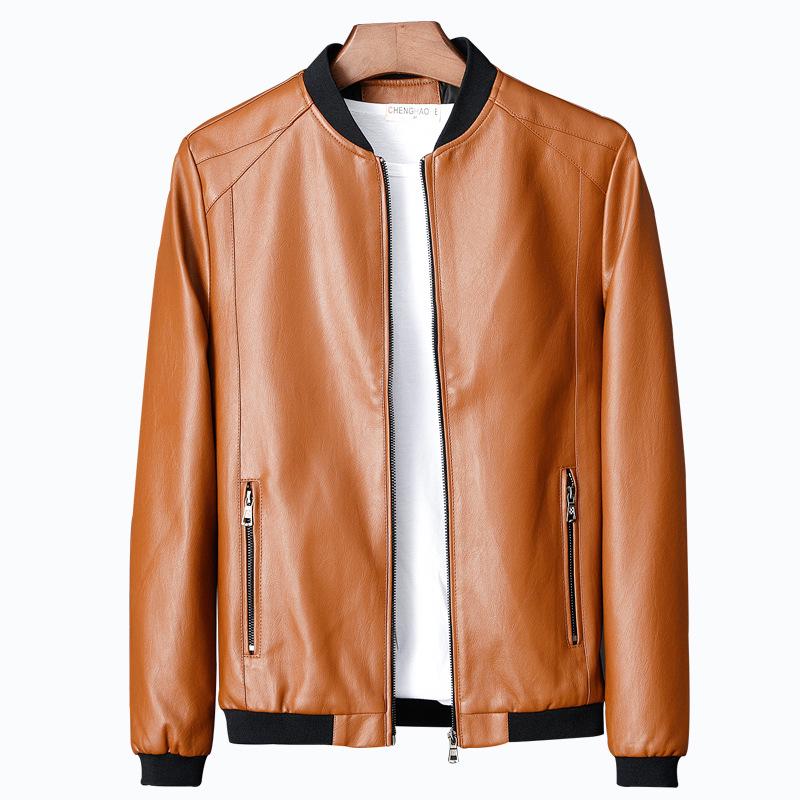 2023 Men's Stylish Leather Motorcycle Jacket - Slim Fit, Handsome Korean Style for Spring & Autumn
