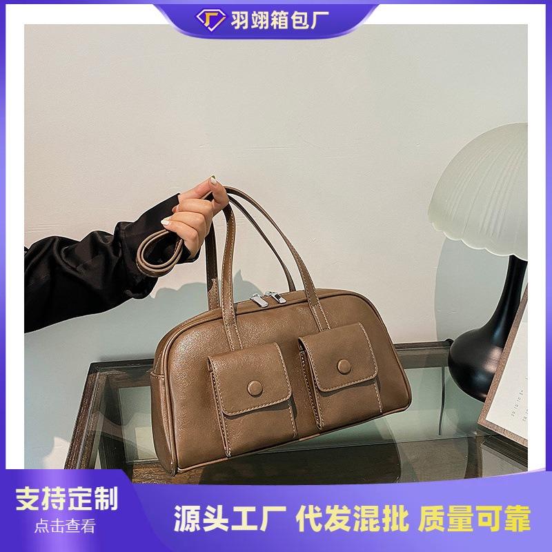 Fashion Multi-pocket Bag Women's Autumn and Winter New Retro Armpit Bag Commuter Shoulder Bag