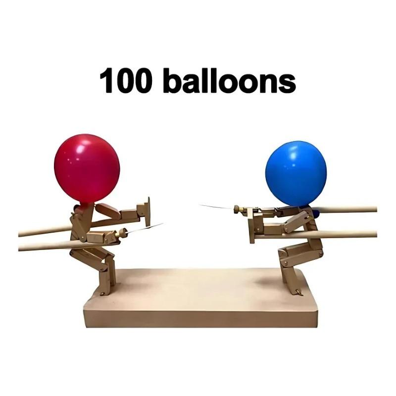 Inflatable Head Bamboo Joint Wooden Doll Toy Parent Child Interactive 2 Players Battle Game Poke Balloon Toy Party Game