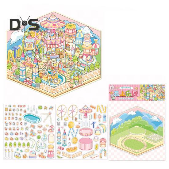 4 Buc. Autocolante 3D pentru Scene DIY, Autocolante Cartoon cu Pisici pentru Timp Liber pentru Adulți, Adolescenți, Copii, Creează-ți Propria Scenă, Autocolante pentru Reducerea Stresului