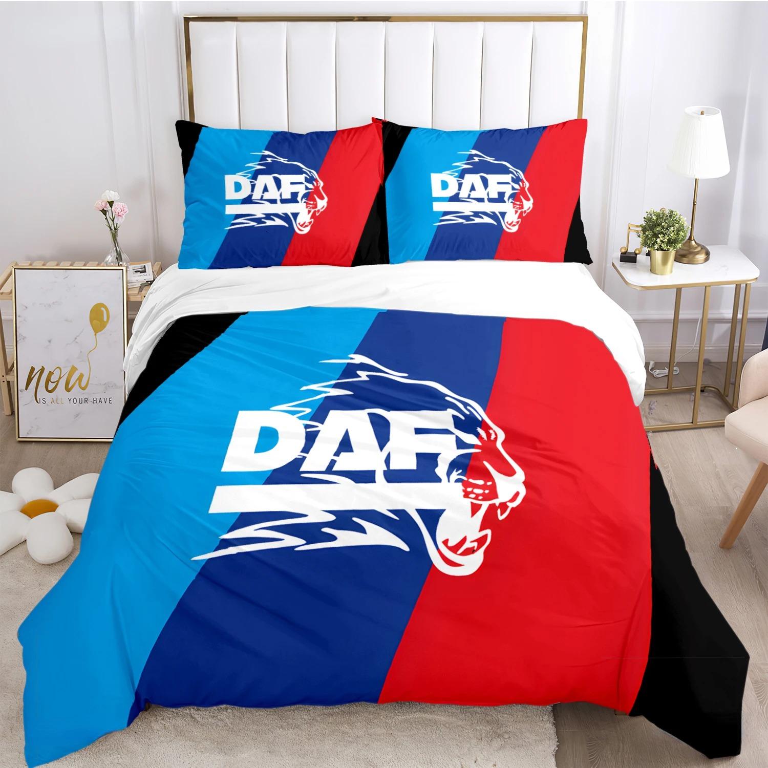 

DAF Truck Logo Duvet Cover Cartoon Comforter Bedding set Soft Quilt Cover and Pillowcases for Teens Boy Single/Double/Queen/King EU single(135x200cm)