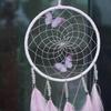 Butterflies Dream Catcher Handmade Colorful Feather Dream Catchers Wall Decoration For Girls Kids Nursery Bedroom Decoration Blessing Gift (pink)