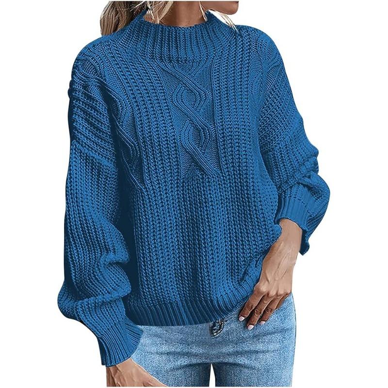 Women's Pullover Long Sleeve Fried Dough Twists Sweater
