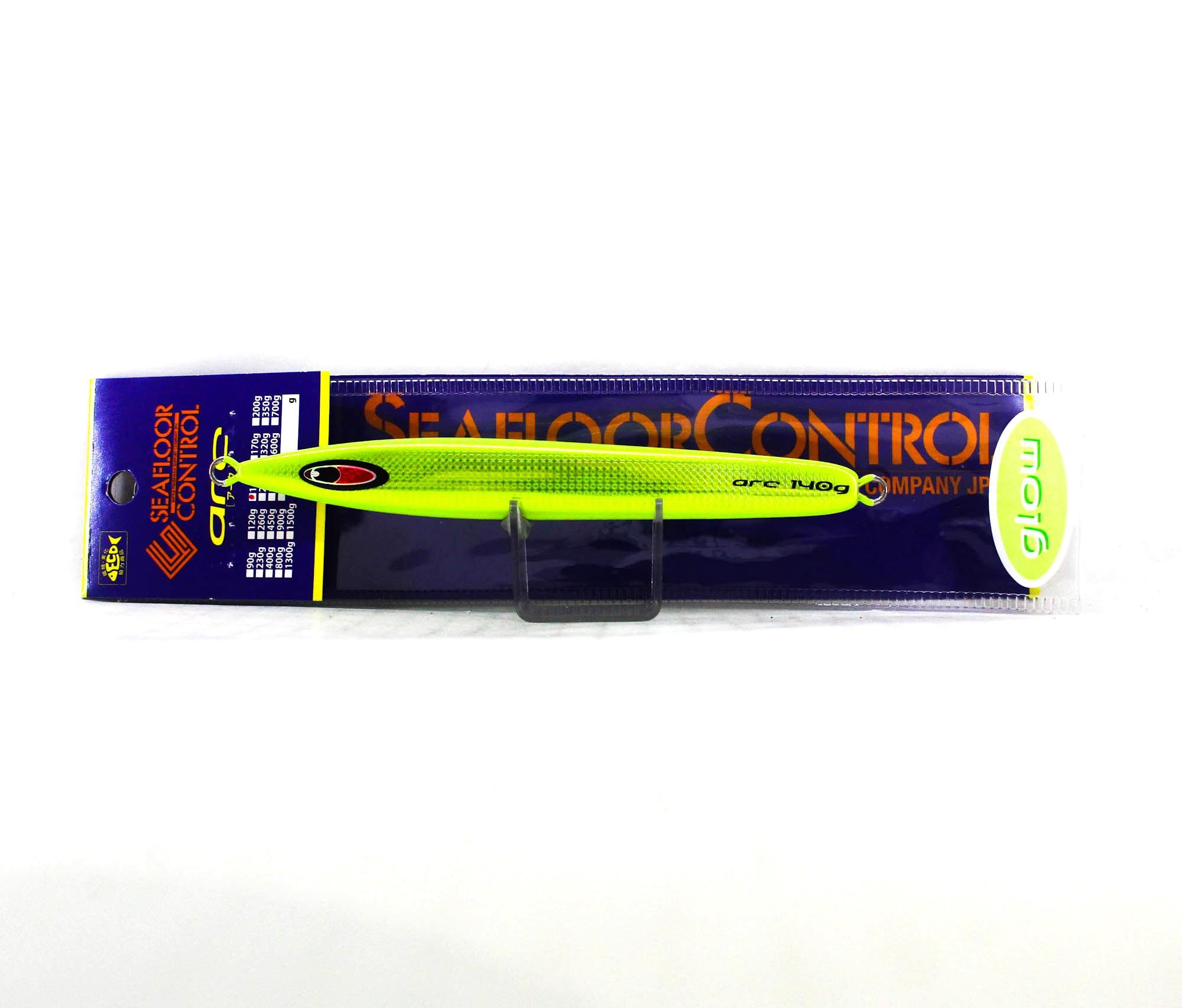 Seafloor Control Metal Jig Arc 140 grams Chart Yellow Zebra Glow GR (0982)