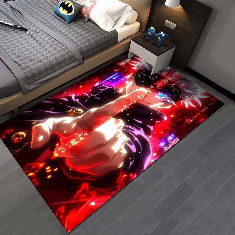 Atemberteppich mit Anime-Charakter, leuchtende Farben. Geeignet als rutschfeste Spielmatte für Sofas im Wohn- und Schlafzimmer.