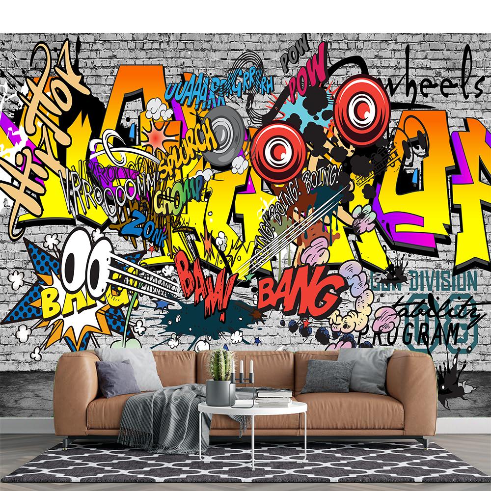 Graffiti Wallpaper Fashion Graffiti 3d Mural Bar Cafe Murals Music Symbol Backdrop Wallpaper