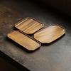 Walnut Wood Square Tea Tray Solid Wood Fruit Plate Chinese Tea Board Dishes For Serving Wooden Partitioned Dish Teaset Ornaments