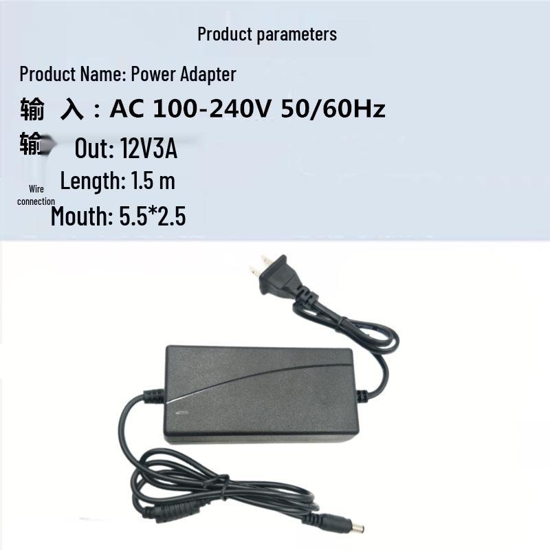 Universal 12V Power Adapter for Desktop Screens and LED Monitors (2A, 2.5A, 3A)