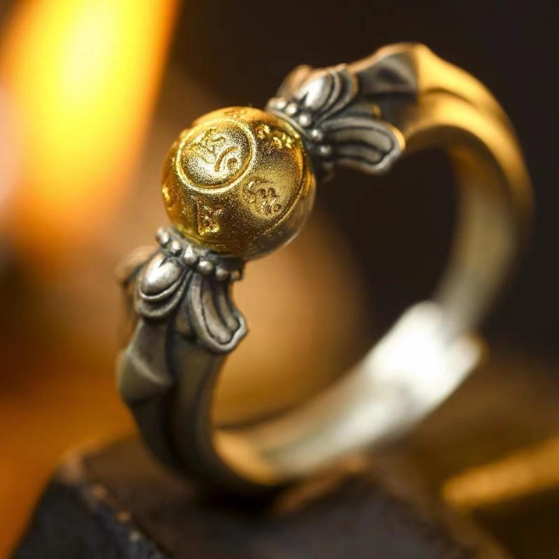 Handcrafted Adjustable Open Ring With Wisdom Eye Motif Vintage Bohemian Style Silver-Plated Unisex Jewelry Adjustable Open Band