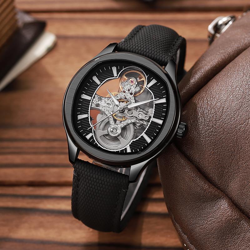 Luxury Brand Mens Tourbillon Watches Unique Design Automatic Mechanical Watch For Men Sport Mechanical Skeleton Wristwatch