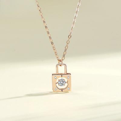 Heart Lock Smart Necklace Women's Fashion Clavicle Chain Beating Heart Diamond Pendant Jewelry