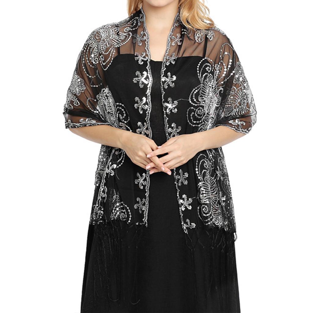Ladies Tassel Shawl Evening Gown Party Dinner Shawl