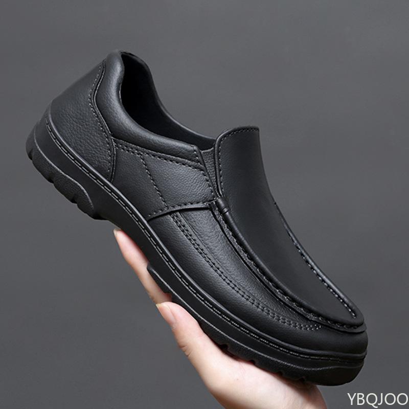 Anti slip oil resistant waterproof wear-resistant shoes for spring simplicity long-term standing without tiring feet Men's shoes