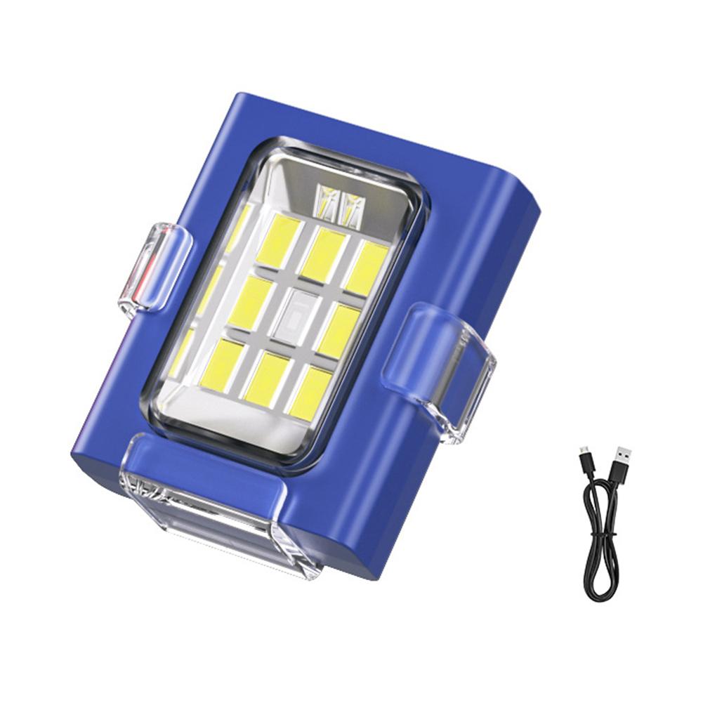 

Многофункциональный светодиодный фонарь для спорта на открытом воздухе, для бега, ходьбы, карманные фонари, перезаряжаемый через USB, налобный фонарь, аварийный фонарь синий