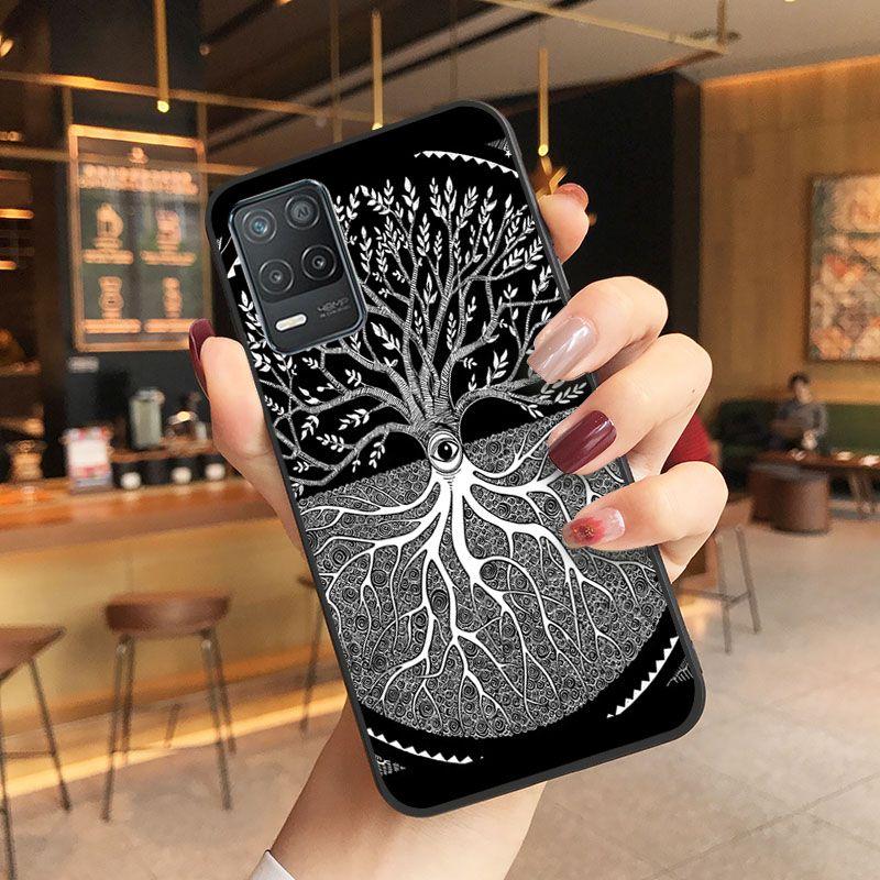 

Чехол для телефона Oppo Realme 8Pro 6PRO 6i 7pro 9i 9pro C11 C21 C25Y C25S C3 Q3S XT, чехол для телефона из синего золота с мандалой и цветком «Ловец снов» Realme C25Y