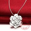 925 Sterling Silver Lotus Necklaces & Pendants for Women Elegant Flower Short Choker Necklace Sterling Silver Fine Jewelry Bijou