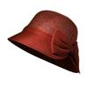 Hat Lady Autumn and Winter Middle-aged Elegant Bow Woolen Top Hat Fashion Thermal Basin Hat Versatile Bucket Hat