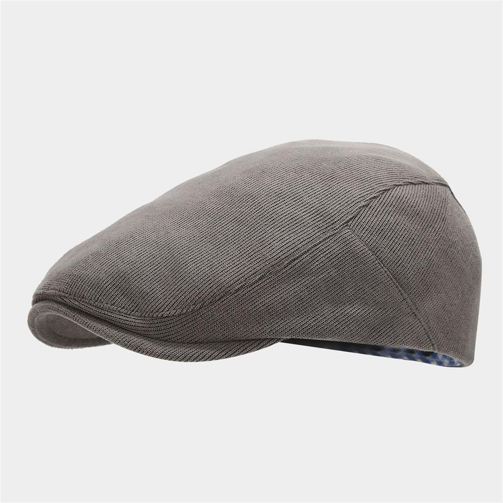Vintage solid color forward hat knitted cotton peaked cap